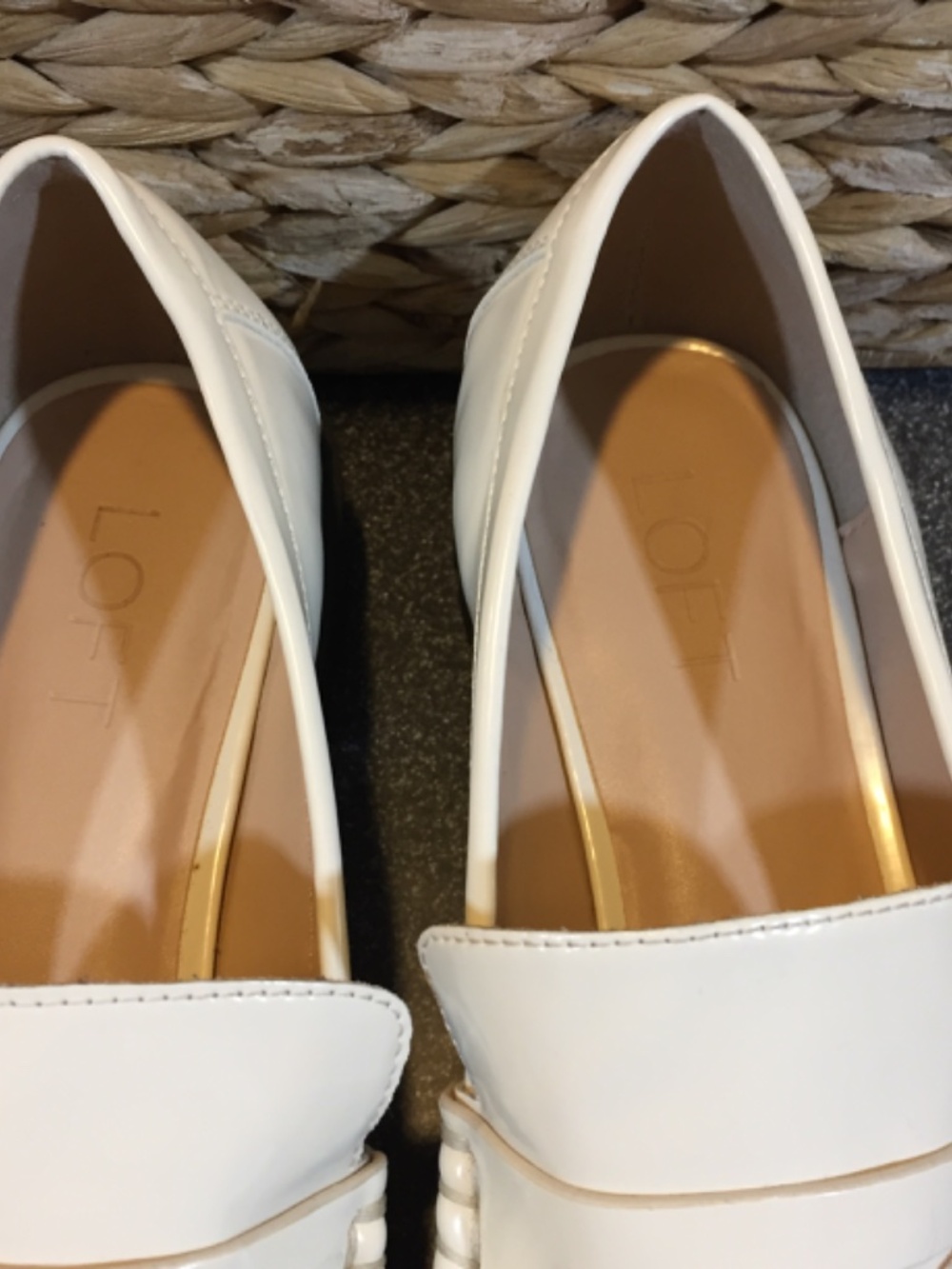 LOFT Cream Patent Leather Penny Loafers - Picture 11 of 15
